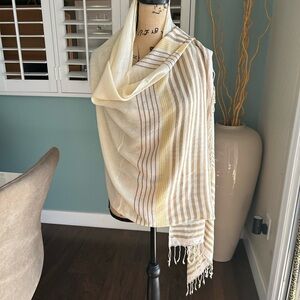 Ecote Ivory and Gold Accent Scarf